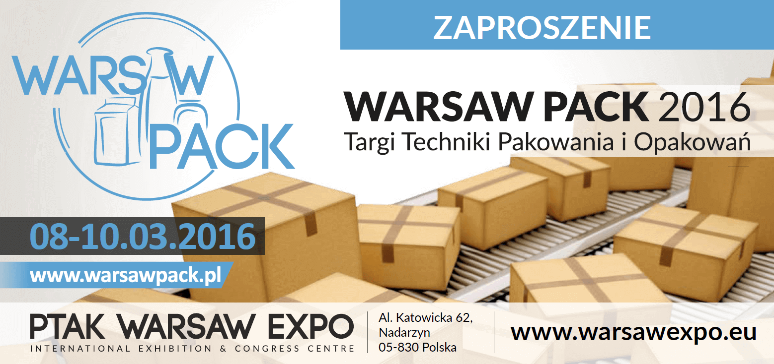 Zapraszamy na targi Warsaw Pack 2016 hala F stoisko nr 94